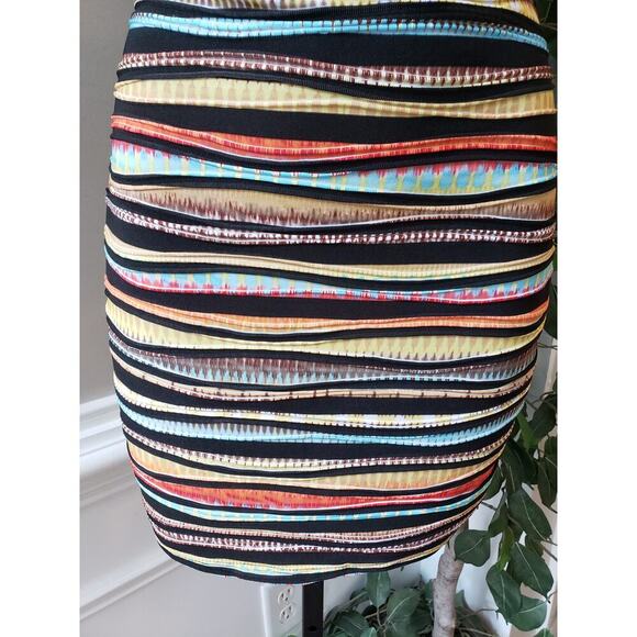 Jacaranda Bodycon Dress Womens Multi Striped Stretch Spaghetti Strap Scoop Neck - Picture 9 of 11